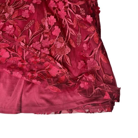 NWT Torrid Red Mini Skater Dress Textured Mesh Lace Puff Short Sleeve Sz 14 - Picture 8 of 11